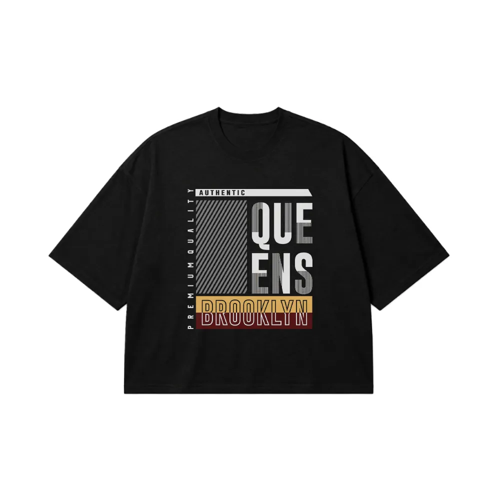 تیشرت باکسی تایپوگرافی Queens Brooklyn Authentic کد 16143