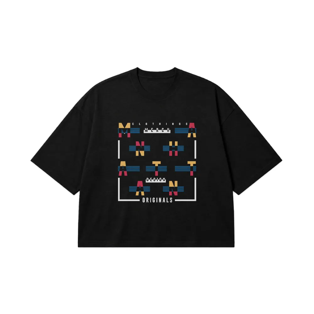 تیشرت باکسی تایپوگرافی Manhattan Originals کد 16144