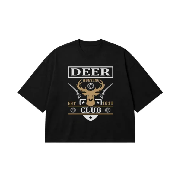 تیشرت باکسی شکار طرح Deer Hunting Club کد 16197