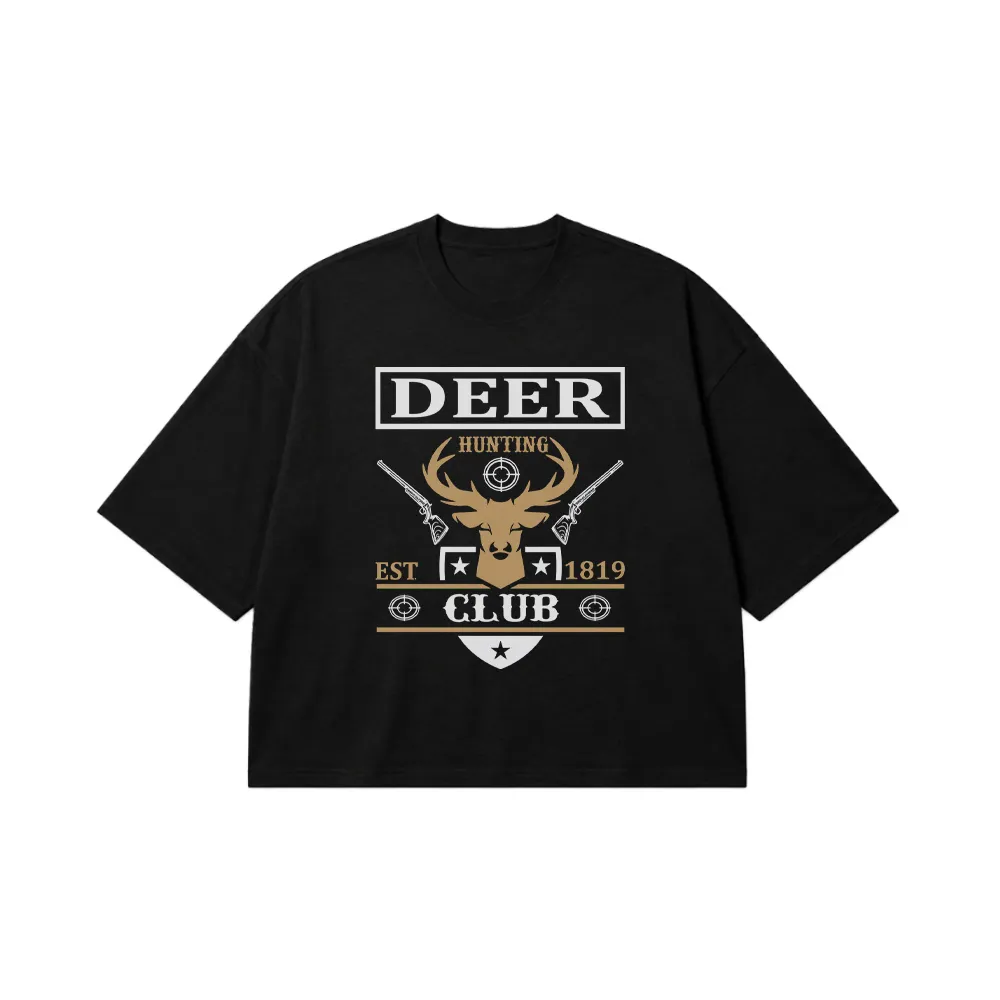 تیشرت باکسی شکار طرح Deer Hunting Club کد 16197