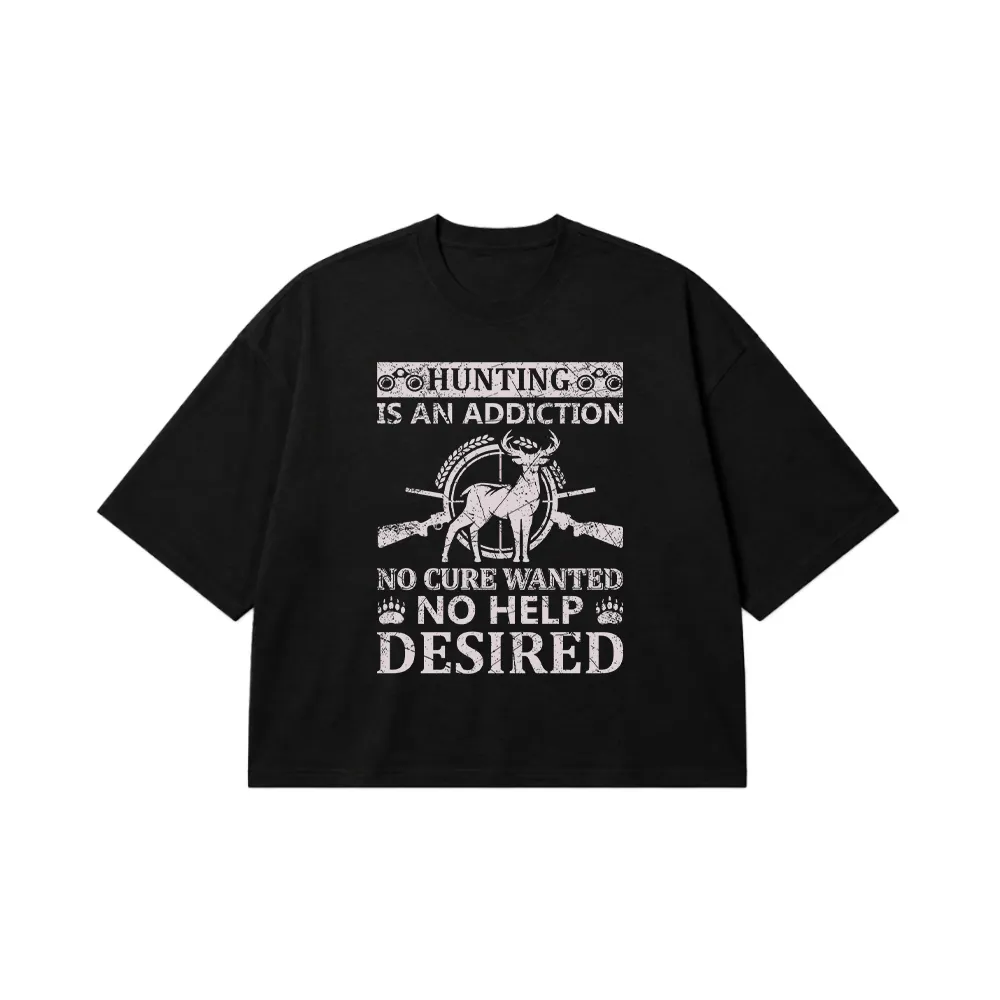 تیشرت باکسی شکار طرح Hunting is an Addiction کد 16211