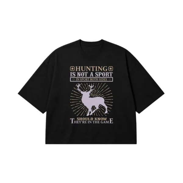 تیشرت باکسی شکار طرح Hunting is Not a Sport کد 16221