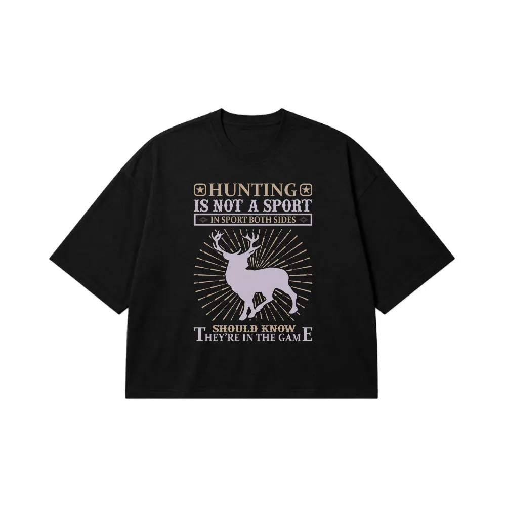 تیشرت باکسی شکار طرح Hunting is Not a Sport کد 16221