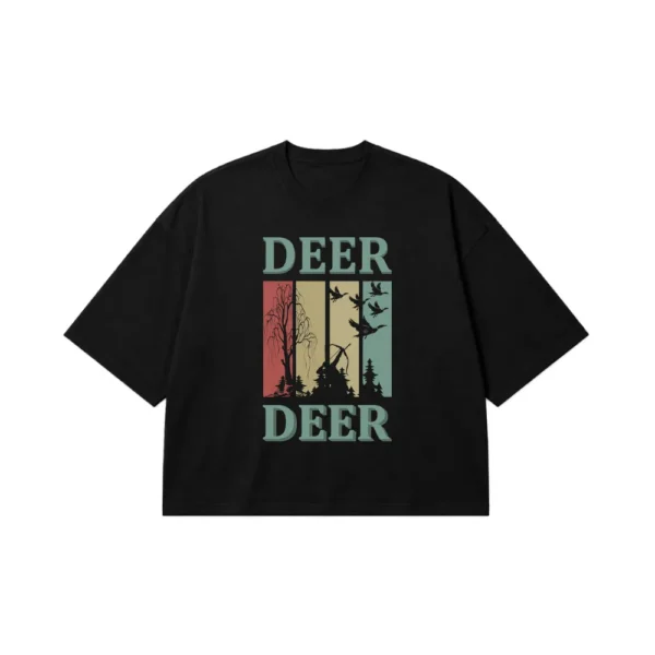 تیشرت باکسی شکار طرح Deer کد 16225