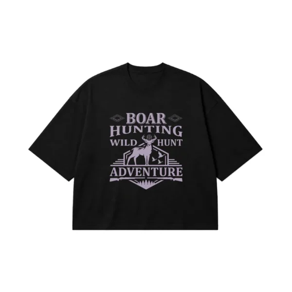 تیشرت باکسی شکار طرح Boar Hunting Adventure کد 16231