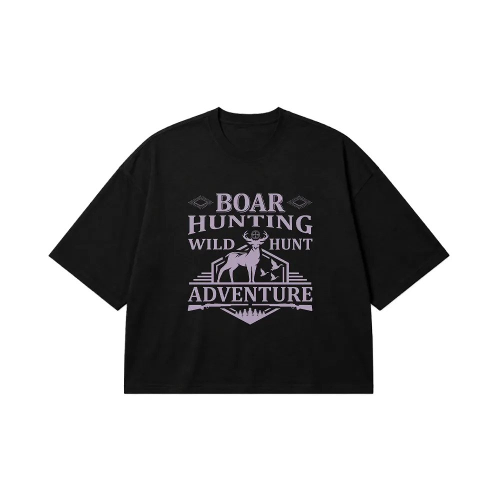 تیشرت باکسی شکار طرح Boar Hunting Adventure کد 16231