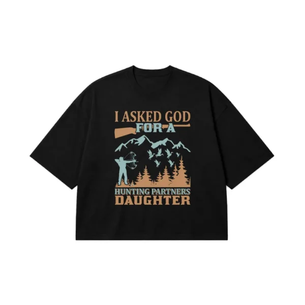 تیشرت باکسی شکار طرح Hunting Partner's Daughter کد 16238
