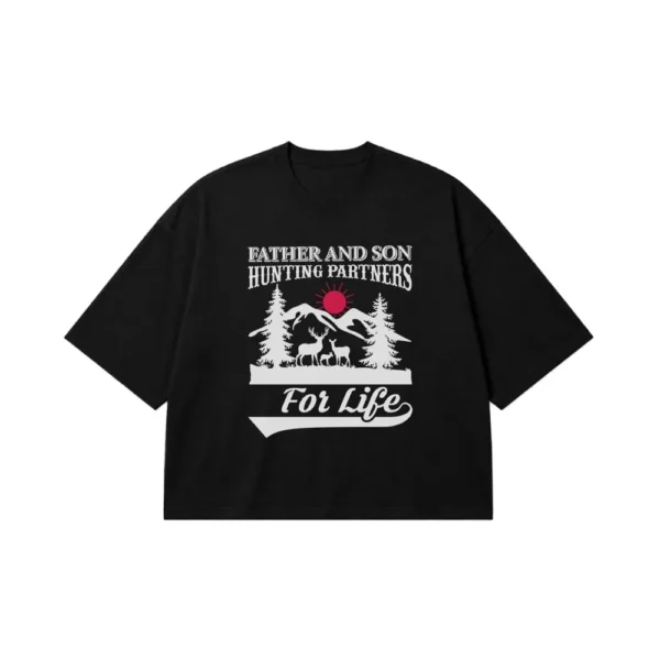 تیشرت باکسی شکار طرح Father and Son Hunting Partners کد 16250