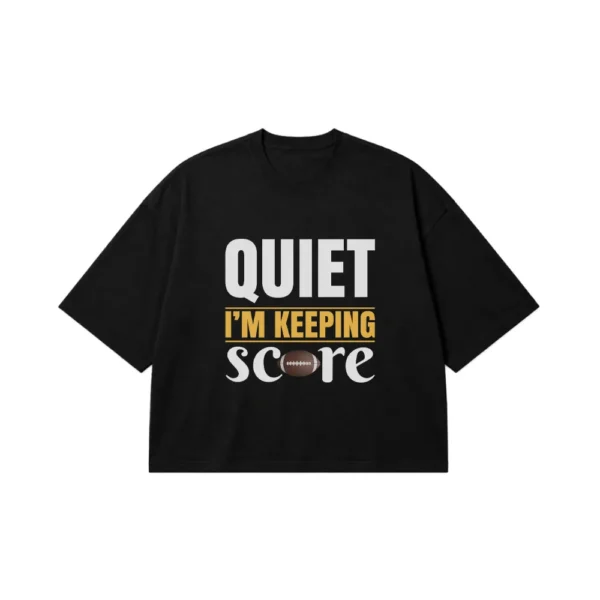 تیشرت باکسی فوتبال آمریکایی طرح Quiet I'm Keeping Score کد 16266