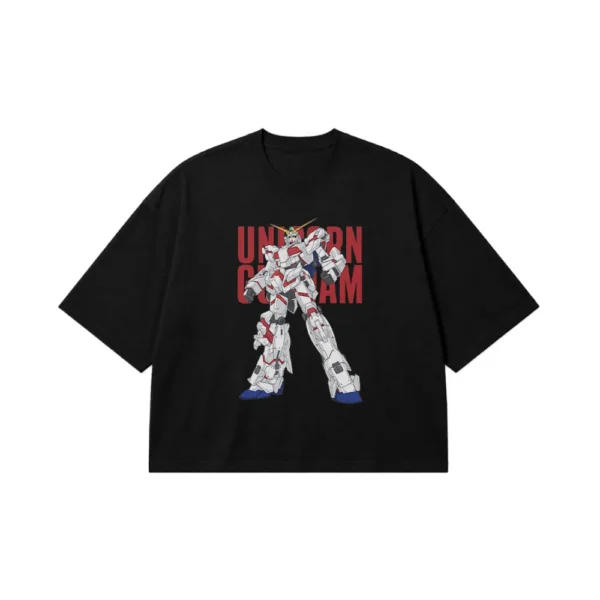 تیشرت باکسی انیمه گاندام طرح Unicorn Gundam کد 1627