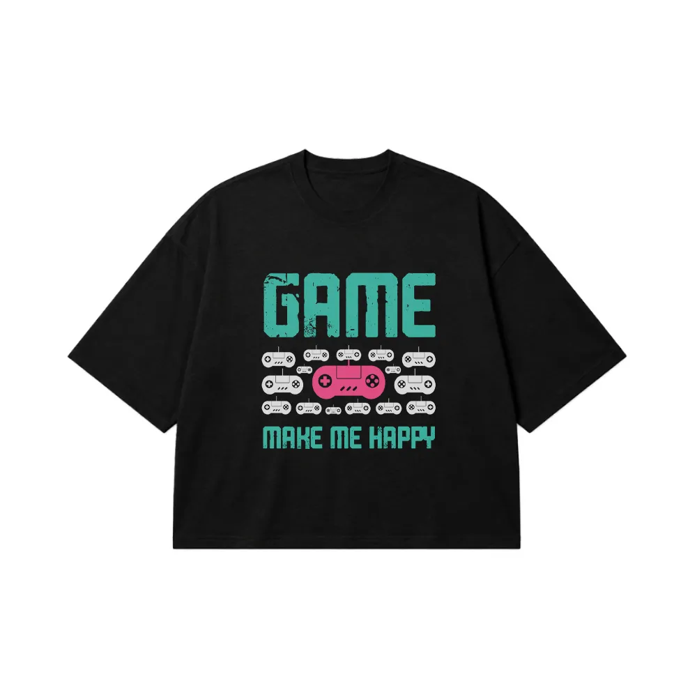 تیشرت باکسی گیمینگ طرح Game Make Me Happy کد 16304