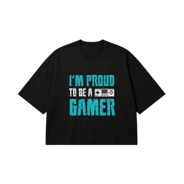 تیشرت باکسی گیمینگ طرح I'm Proud to Be a Gamer کد 16320