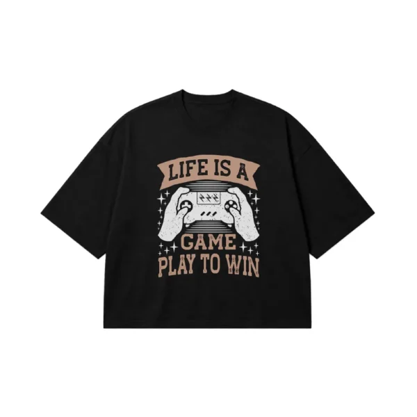 تیشرت باکسی گیمینگ طرح Life Is a Game Play to Win کد 16326
