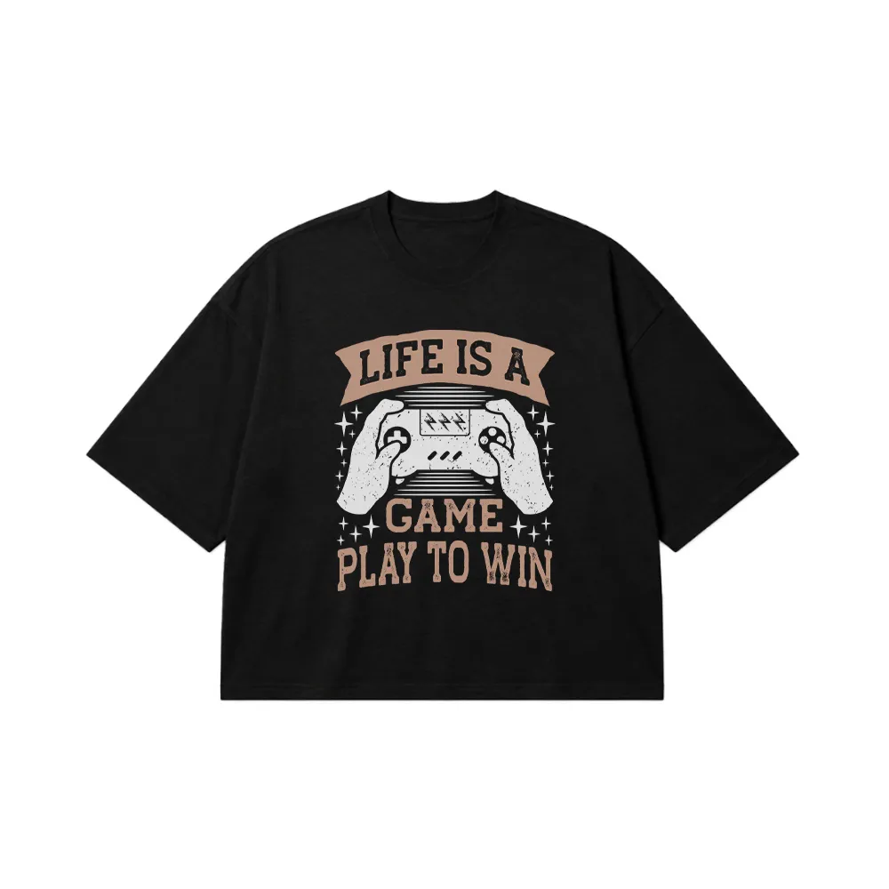 تیشرت باکسی گیمینگ طرح Life Is a Game Play to Win کد 16326