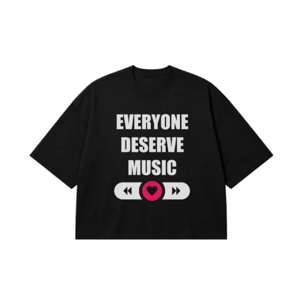 تیشرت باکسی موسیقی طرح Everyone Deserve Music کد 16422