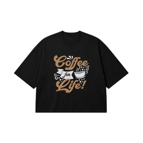تیشرت باکسی تایپوگرافی Coffee for Life کد 16446