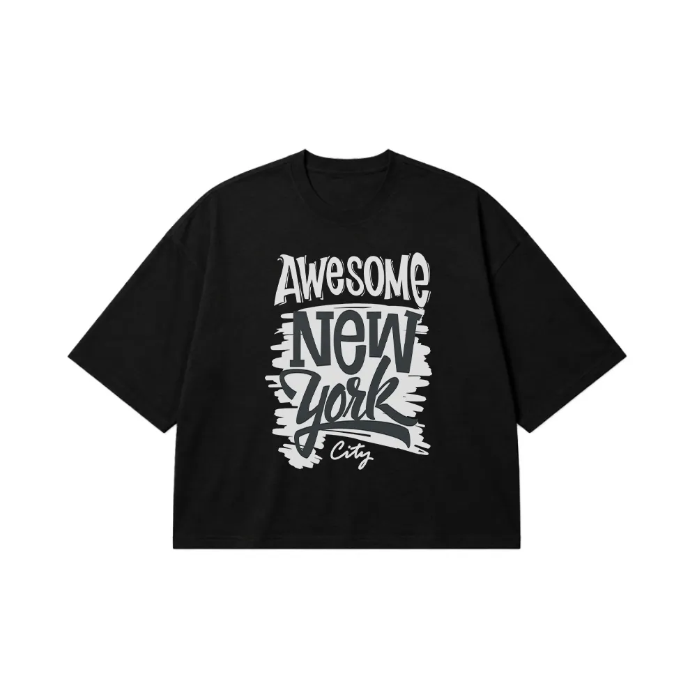 تیشرت باکسی نیویورک سیتی طرح Awesome کد 16490