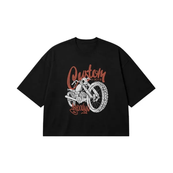 تیشرت باکسی موتور سیکلت طرح Custom Bikes Brooklyn کد 16495
