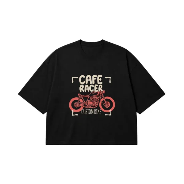 تیشرت باکسی موتور سیکلت طرح Cafe Racer Custom Bike کد 16501