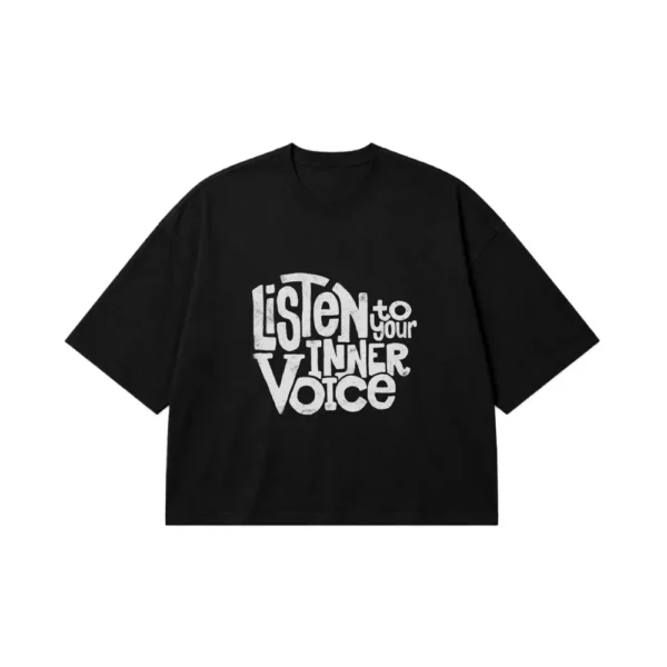 تیشرت باکسی تایپوگرافی Listen to Your Inner Voice کد 16509