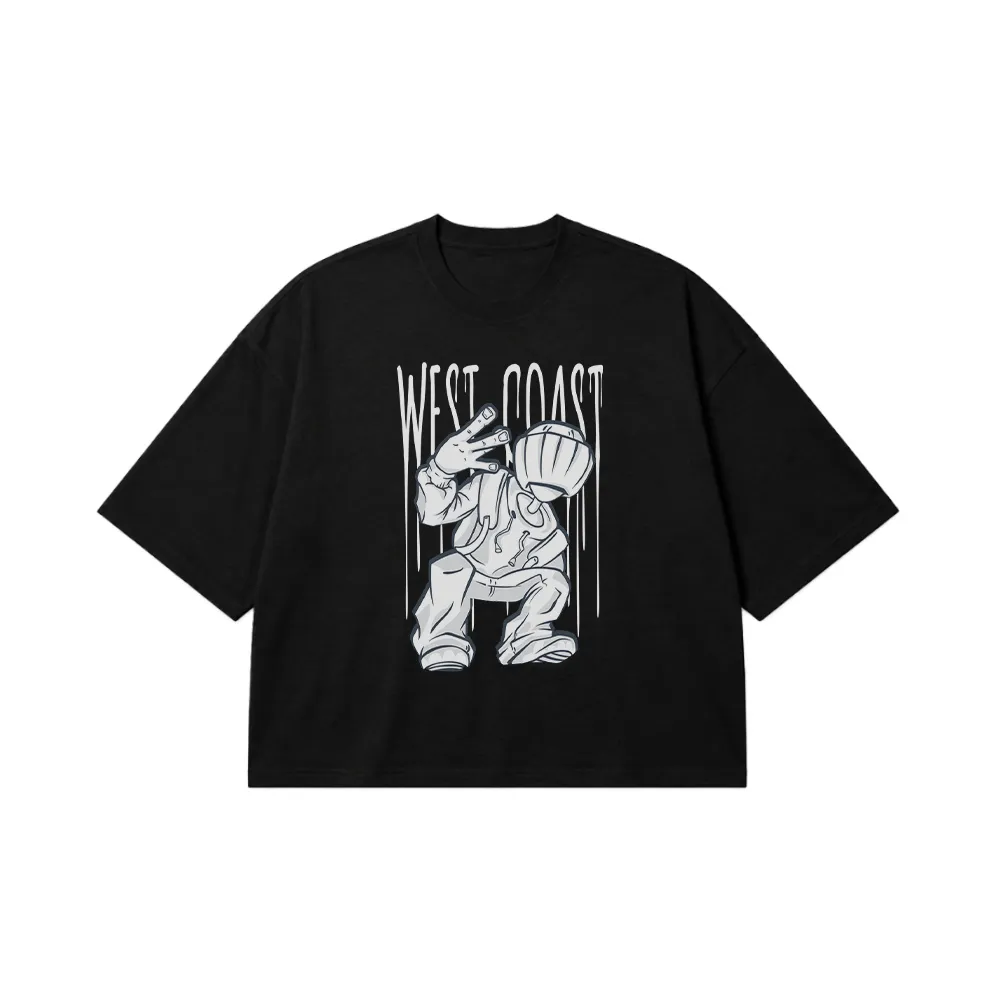 تیشرت باکسی گرافیتی طرح West Coast کد 16514