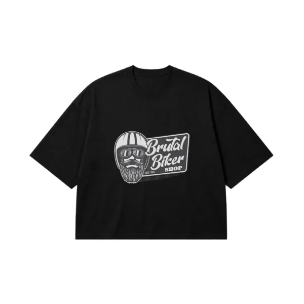 تیشرت باکسی موتور سیکلت طرح Brutal Biker Shop کد 16544