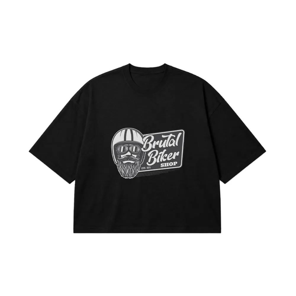 تیشرت باکسی موتور سیکلت طرح Brutal Biker Shop کد 16544