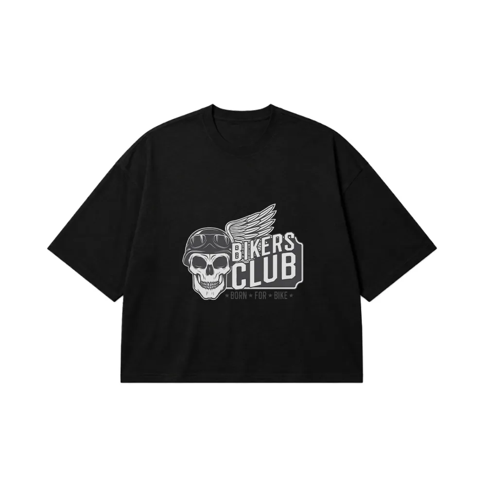 تیشرت باکسی جمجمه طرح کلوب موتور سواران (Bikers Club) کد 16548