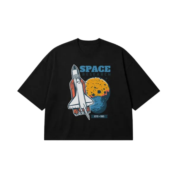 تیشرت باکسی شاتل فضایی طرح Space Research کد 16578