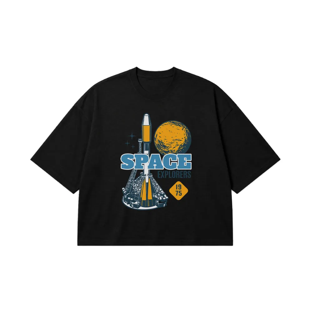 تیشرت باکسی فضایی طرح Space Explorers (موشک) کد 16581