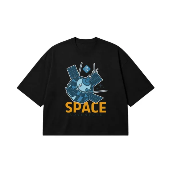تیشرت باکسی فضایی طرح ماهواره Space (وینتیج) کد 16584