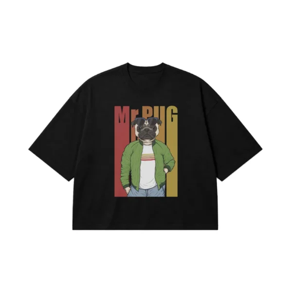 تیشرت باکسی سگ پاگ طرح Mr Pug کد 16629
