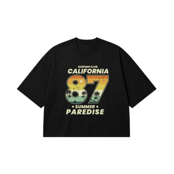 تیشرت باکسی تایپوگرافی Surfing Club California 87 کد 16674