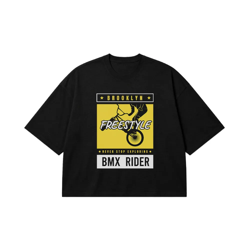 تیشرت باکسی تایپوگرافی Brooklyn BMX Rider کد 16675