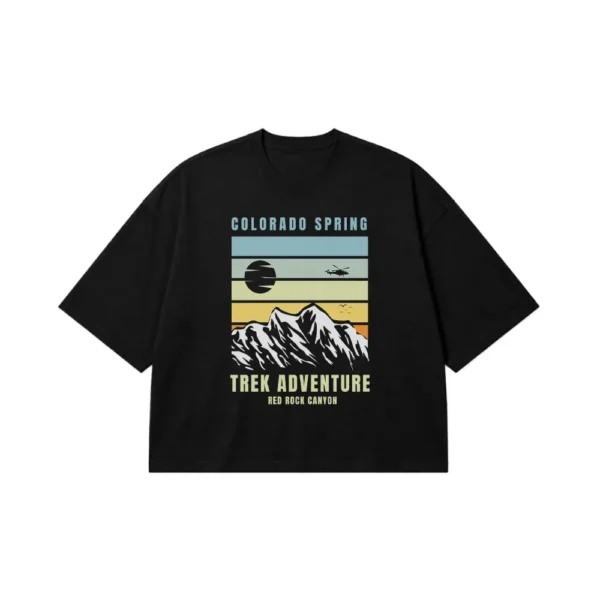 تیشرت باکسی طرح کوهستان Trek Adventure Colorado کد 16676