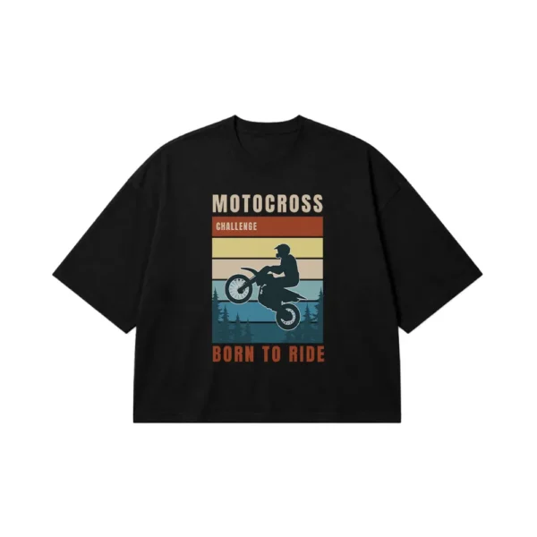 تیشرت باکسی موتوکراس طرح Born to Ride کد 16682