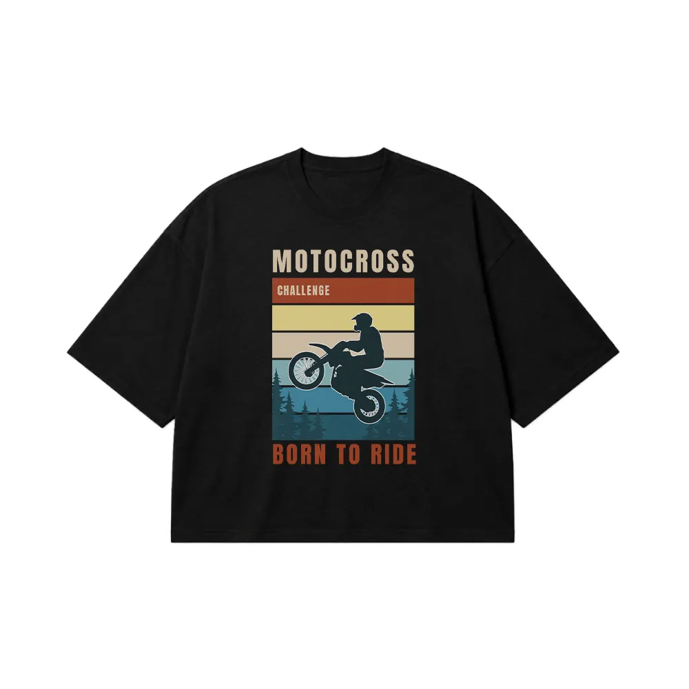 تیشرت باکسی موتوکراس طرح Born to Ride کد 16682