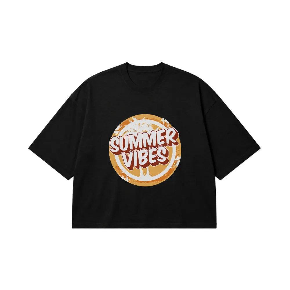 تیشرت باکسی طرح Summer Vibes خورشید کد 16694