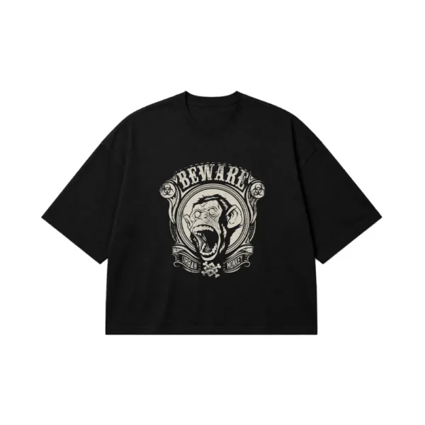 تیشرت باکسی میمون طرح Beware Urban Monkey کد 16843
