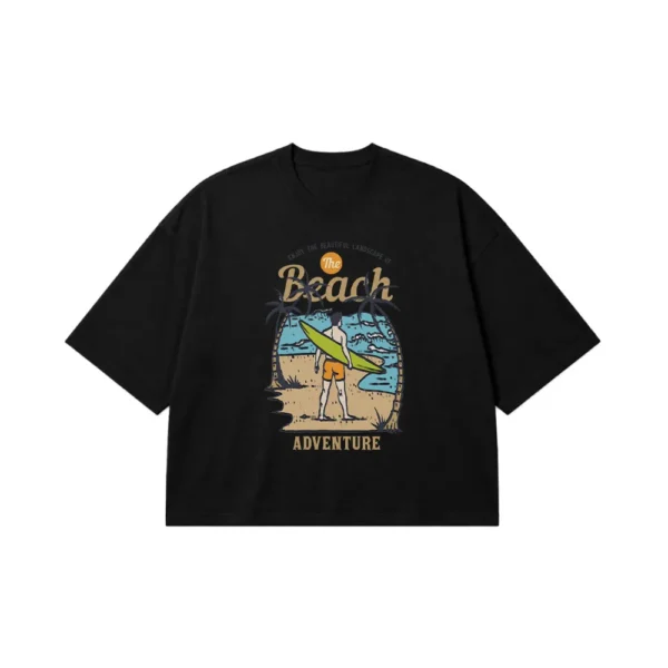 تیشرت باکسی تابستانی طرح The Beach Adventure کد 16931