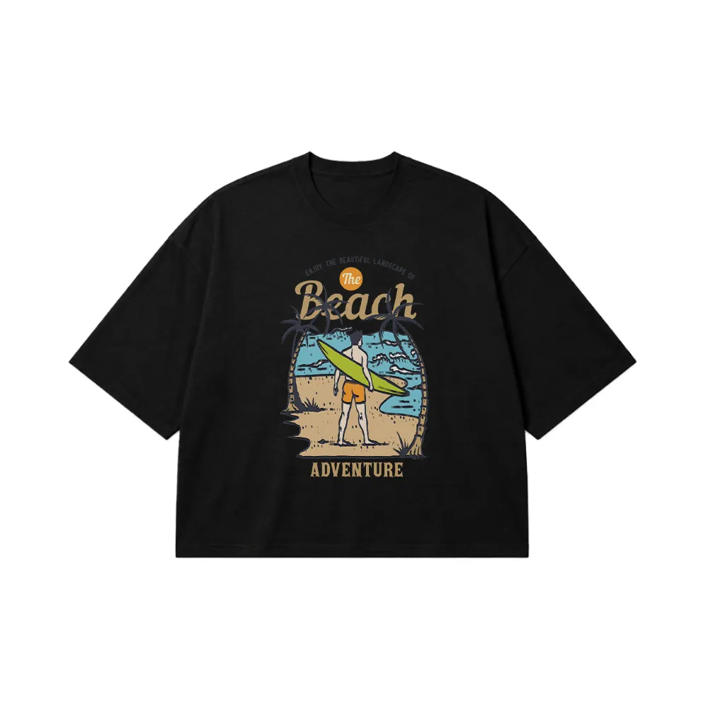 تیشرت باکسی تابستانی طرح The Beach Adventure کد 16931