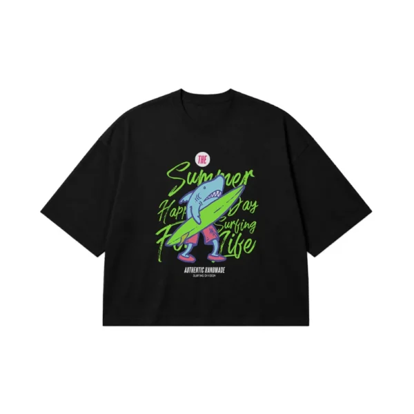 تیشرت باکسی تابستانی طرح Surfing Life کد 16934