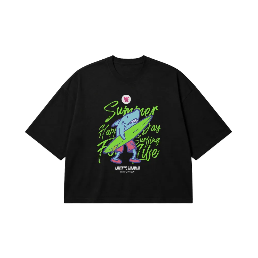 تیشرت باکسی تابستانی طرح Surfing Life کد 16934