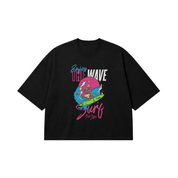 تیشرت باکسی تابستانی طرح Enjoy The Wave کد 16940