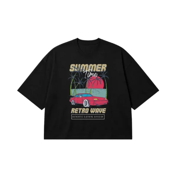 تیشرت باکسی رترو طرح Summer Time Retro Wave کد 16942