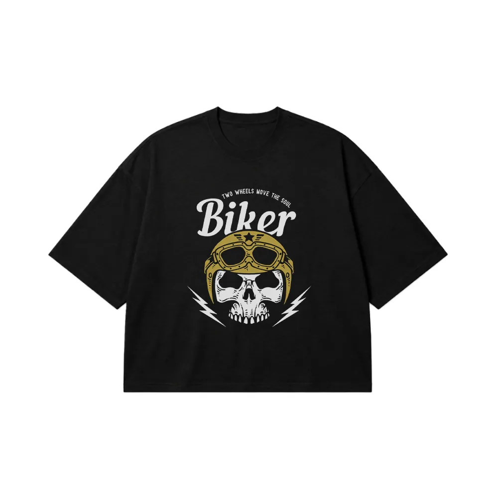 تیشرت باکسی جمجمه موتور سوار طرح Biker کد 16963