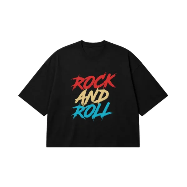 تیشرت باکسی موسیقی طرح Rock and Roll کد 17032