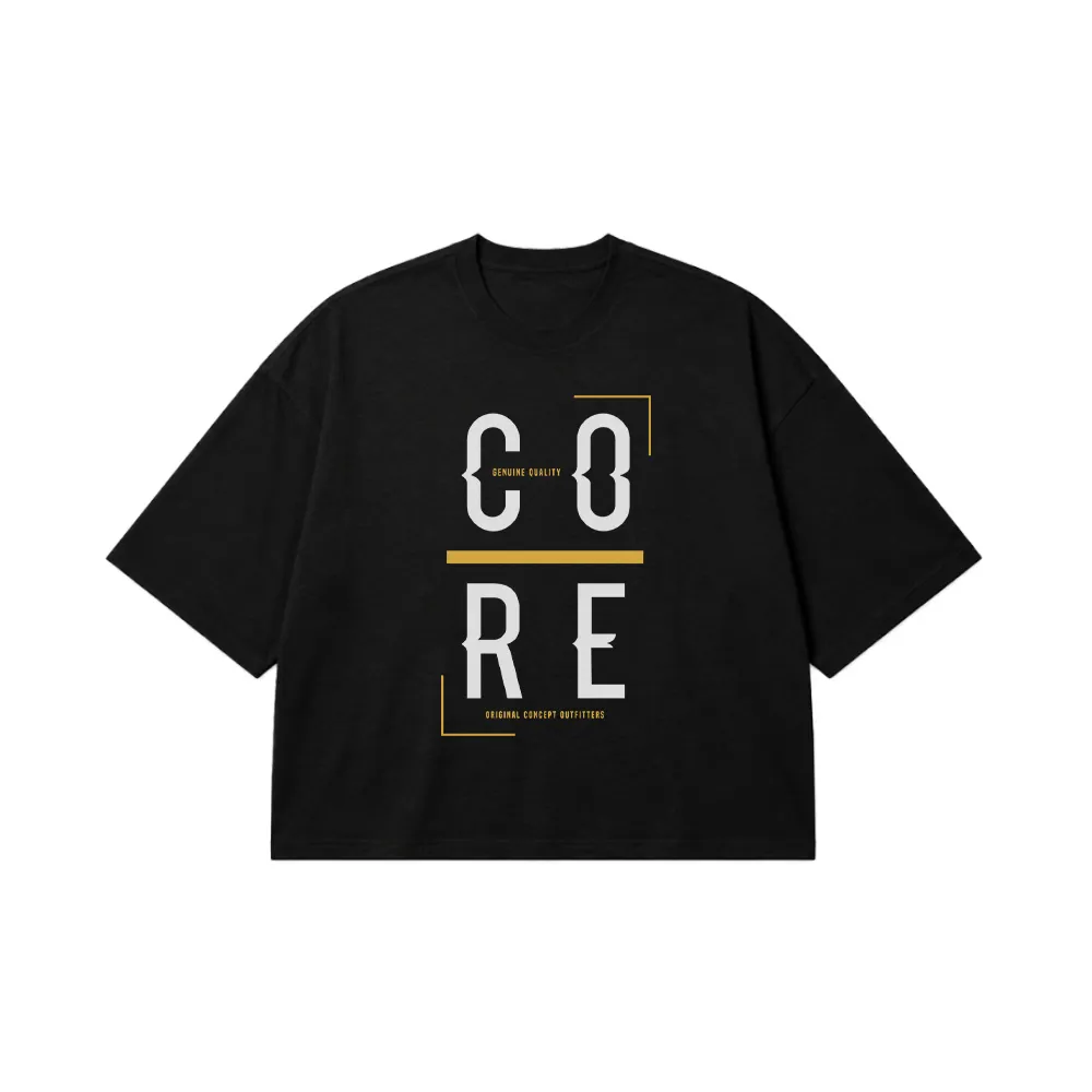 تیشرت باکسی نوشته Core طرح مینیمال کد 17057