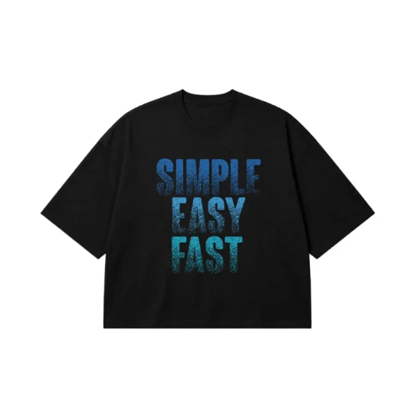 تیشرت باکسی نوشته Simple Easy Fast طرح تایپوگرافی کد 17072