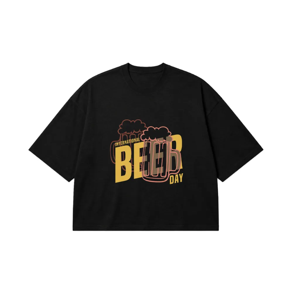 تیشرت باکسی روز جهانی آبجو طرح Beer Day کد 17082